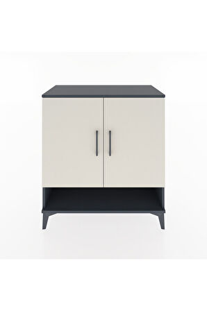 Hyperion Şifonyer 2 Raflı 2 Kapaklı 88x44x96 Antrasit-Aytaşı