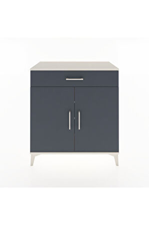 Hyperion Şifonyer 3 Raflı Tek Çekmeceli 2 Kapaklı 88x44x96 Aytaşı-Antrasit