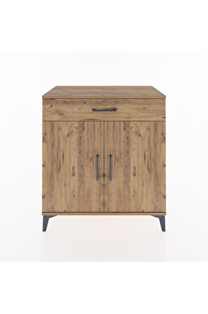 Hyperion Şifonyer 3 Raflı Tek Çekmeceli 2 Kapaklı 88x44x96 Çam-Çam