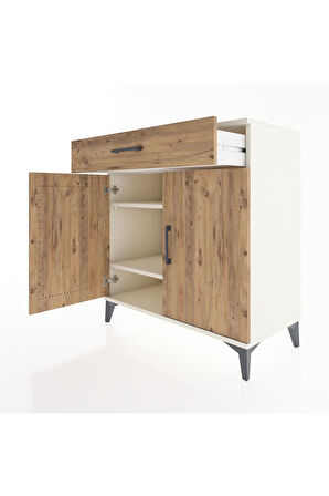 Hyperion Şifonyer 2 Raflı Tek Çekmeceli 2 Kapaklı 88x44x96 Aytaşı-Çam