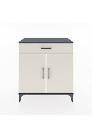 Hyperion Şifonyer 2 Raflı Tek Çekmeceli 2 Kapaklı 88x44x96 Antrasit-Aytaşı