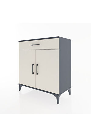 Hyperion Şifonyer 2 Raflı Tek Çekmeceli 2 Kapaklı 88x44x96 Antrasit-Aytaşı