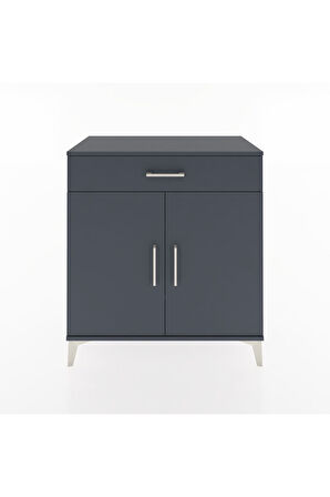 Hyperion Şifonyer 2 Raflı Tek Çekmeceli 2 Kapaklı 88x44x96 Antrasit-Antrasit