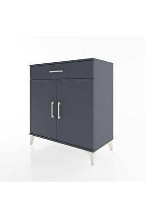 Hyperion Şifonyer 2 Raflı Tek Çekmeceli 2 Kapaklı 88x44x96 Antrasit-Antrasit