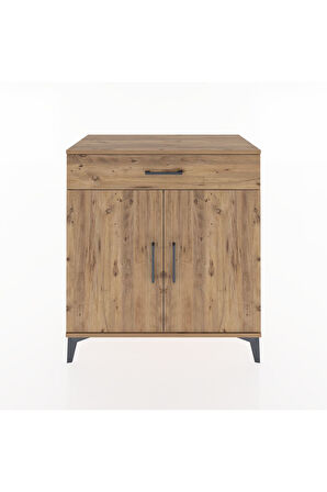 Hyperion Şifonyer 2 Raflı Tek Çekmeceli 2 Kapaklı 88x44x96 Çam-Çam