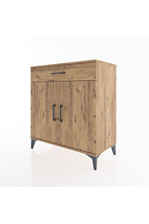 Hyperion Şifonyer 2 Raflı Tek Çekmeceli 2 Kapaklı 88x44x96 Çam-Çam