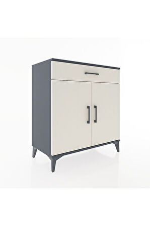 Hyperion Şifonyer Tek Raflı Tek Çekmeceli 2 Kapaklı 88x44x96 Antrasit-Aytaşı