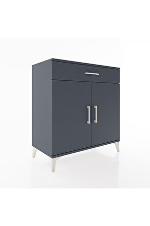 Hyperion Şifonyer Tek Çekmeceli 2 Kapaklı 88x44x96 Antrasit-Antrasit