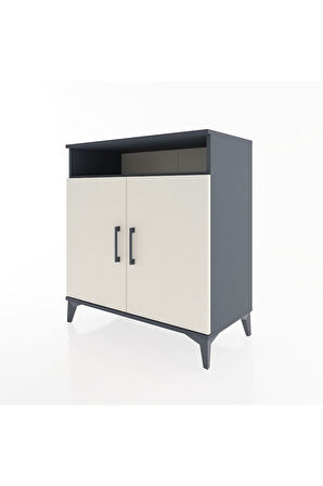 Hyperion Şifonyer 4 Raflı 2 Kapaklı 88x44x96 Antrasit-Aytaşı