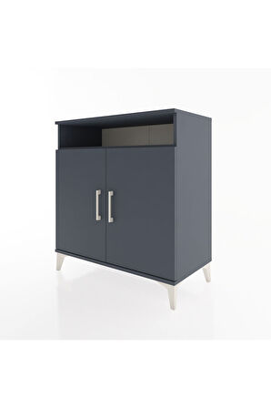 Hyperion Şifonyer 4 Raflı 2 Kapaklı 88x44x96 Antrasit-Antrasit