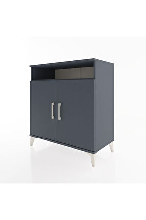 Hyperion Şifonyer 3 Raflı 2 Kapaklı 88x44x96 Antrasit-Antrasit