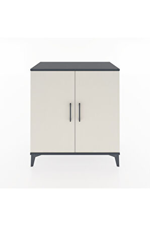 Hyperion Şifonyer 4 Raflı 2 Kapaklı 88x44x96 Antrasit-Aytaşı