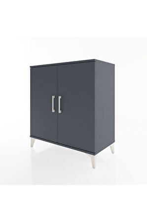 Hyperion Şifonyer 4 Raflı 2 Kapaklı 88x44x96 Antrasit-Antrasit