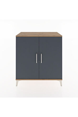 Hyperion Şifonyer 4 Raflı 2 Kapaklı 88x44x96 Çam-Antrasit