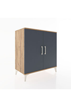 Hyperion Şifonyer 2 Kapaklı 88x44x96 Çam-Antrasit