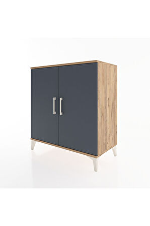 Hyperion Şifonyer 2 Kapaklı 88x44x96 Çam-Antrasit
