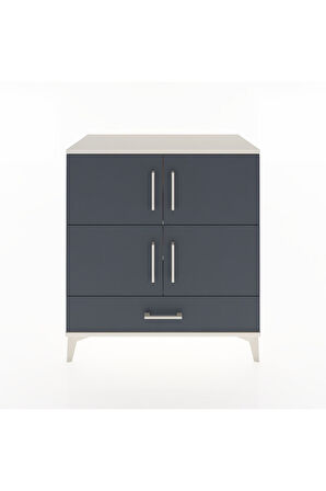 Hyperion Şifonyer 4 Raflı Tek Çekmeceli 4 Kapaklı 88x44x96 Aytaşı-Antrasit