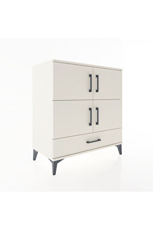 Hyperion Şifonyer 2 Raflı Tek Çekmeceli 4 Kapaklı 88x44x96 Aytaşı-Aytaşı