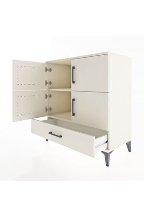 Hyperion Şifonyer 2 Raflı Tek Çekmeceli 4 Kapaklı 88x44x96 Aytaşı-Aytaşı