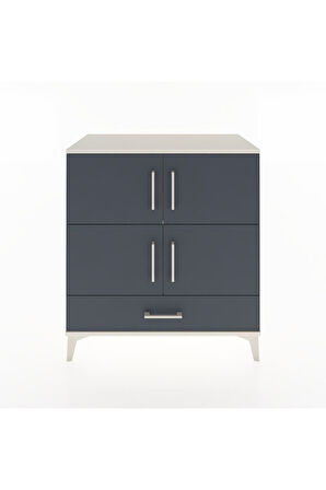 Hyperion Şifonyer 2 Raflı Tek Çekmeceli 4 Kapaklı 88x44x96 Aytaşı-Antrasit