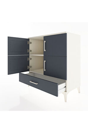 Hyperion Şifonyer 2 Raflı Tek Çekmeceli 4 Kapaklı 88x44x96 Aytaşı-Antrasit