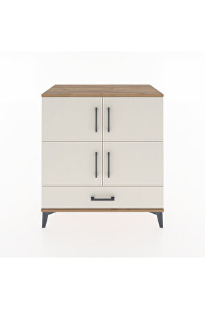 Hyperion Şifonyer 2 Raflı Tek Çekmeceli 4 Kapaklı 88x44x96 Çam-Aytaşı