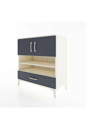 Hyperion Şifonyer 4 Raflı Tek Çekmeceli 2 Kapaklı 88x44x96 Aytaşı-Antrasit