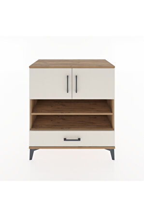 Hyperion Şifonyer 4 Raflı Tek Çekmeceli 2 Kapaklı 88x44x96 Çam-Aytaşı