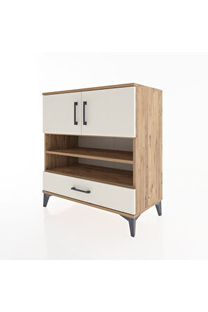 Hyperion Şifonyer 4 Raflı Tek Çekmeceli 2 Kapaklı 88x44x96 Çam-Aytaşı