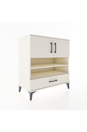 Hyperion Şifonyer 3 Raflı Tek Çekmeceli 2 Kapaklı 88x44x96 Aytaşı-Aytaşı