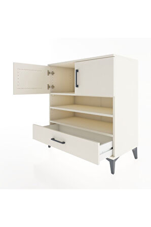 Hyperion Şifonyer 3 Raflı Tek Çekmeceli 2 Kapaklı 88x44x96 Aytaşı-Aytaşı