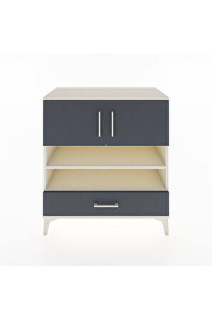 Hyperion Şifonyer 3 Raflı Tek Çekmeceli 2 Kapaklı 88x44x96 Aytaşı-Antrasit