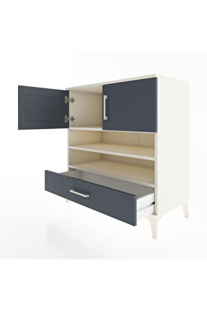 Hyperion Şifonyer 3 Raflı Tek Çekmeceli 2 Kapaklı 88x44x96 Aytaşı-Antrasit