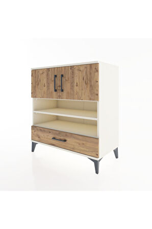 Hyperion Şifonyer 3 Raflı Tek Çekmeceli 2 Kapaklı 88x44x96 Aytaşı-Çam