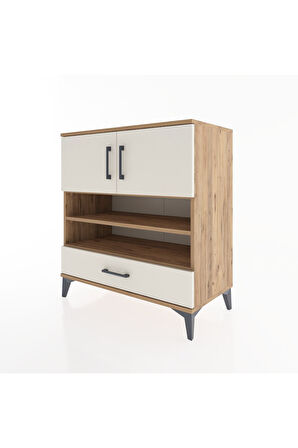 Hyperion Şifonyer 3 Raflı Tek Çekmeceli 2 Kapaklı 88x44x96 Çam-Aytaşı
