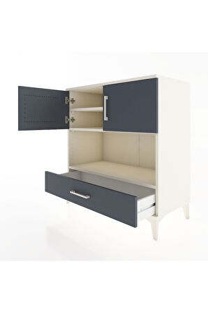 Hyperion Şifonyer 3 Raflı Tek Çekmeceli 2 Kapaklı 88x44x96 Aytaşı-Antrasit