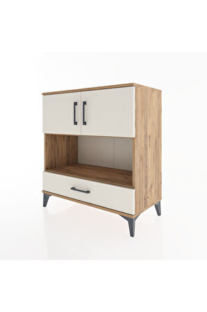 Hyperion Şifonyer 3 Raflı Tek Çekmeceli 2 Kapaklı 88x44x96 Çam-Aytaşı