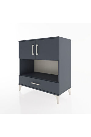 Hyperion Şifonyer 2 Raflı Tek Çekmeceli 2 Kapaklı 88x44x96 Antrasit-Antrasit
