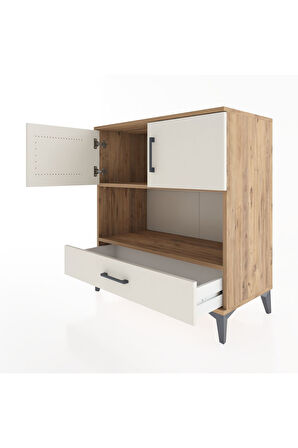 Hyperion Şifonyer 2 Raflı Tek Çekmeceli 2 Kapaklı 88x44x96 Çam-Aytaşı