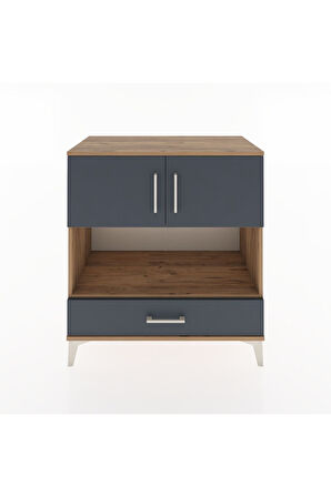 Hyperion Şifonyer 2 Raflı Tek Çekmeceli 2 Kapaklı 88x44x96 Çam-Antrasit