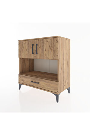 Hyperion Şifonyer 2 Raflı Tek Çekmeceli 2 Kapaklı 88x44x96 Çam-Çam