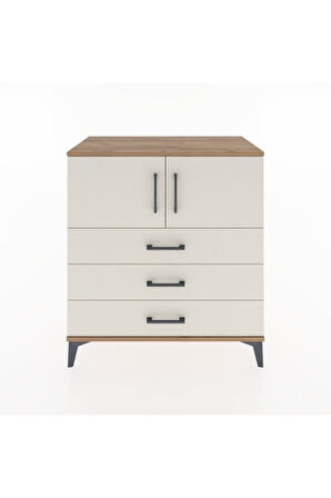 Hyperion Şifonyer 2 Raflı 3 Çekmeceli 2 Kapaklı 88x44x96 Çam-Aytaşı