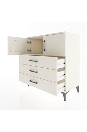 Hyperion Şifonyer Tek Raflı 3 Çekmeceli 2 Kapaklı 88x44x96 Aytaşı-Aytaşı