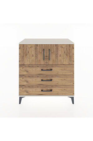 Hyperion Şifonyer Tek Raflı 3 Çekmeceli 2 Kapaklı 88x44x96 Aytaşı-Çam