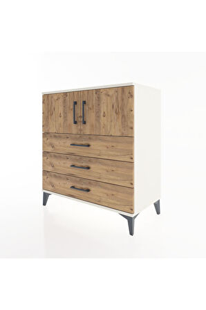 Hyperion Şifonyer Tek Raflı 3 Çekmeceli 2 Kapaklı 88x44x96 Aytaşı-Çam