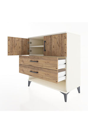 Hyperion Şifonyer 2 Raflı 2 Çekmeceli 2 Kapaklı 88x44x96 Aytaşı-Çam