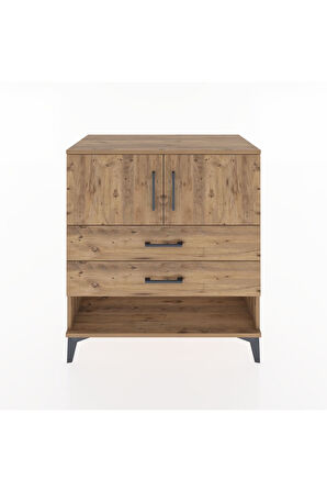 Hyperion Şifonyer 2 Raflı 2 Çekmeceli 2 Kapaklı 88x44x96 Çam-Çam