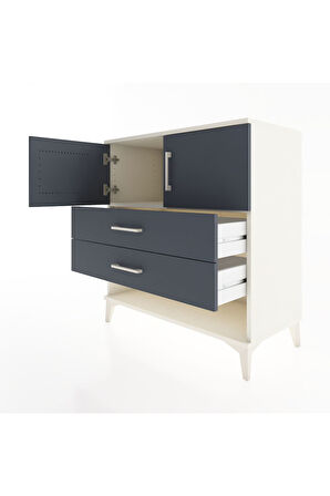 Hyperion Şifonyer Tek Raflı 2 Çekmeceli 2 Kapaklı 88x44x96 Aytaşı-Antrasit