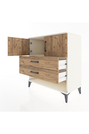 Hyperion Şifonyer Tek Raflı 2 Çekmeceli 2 Kapaklı 88x44x96 Aytaşı-Çam