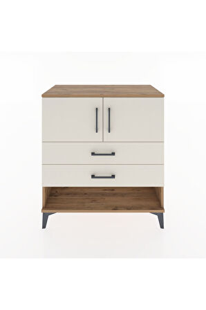 Hyperion Şifonyer Tek Raflı 2 Çekmeceli 2 Kapaklı 88x44x96 Çam-Aytaşı